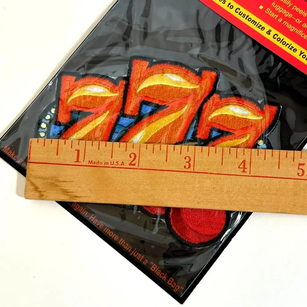Lucky 7 Embroidered Patch Adhesive Cherries Casino Vegas Winner USA